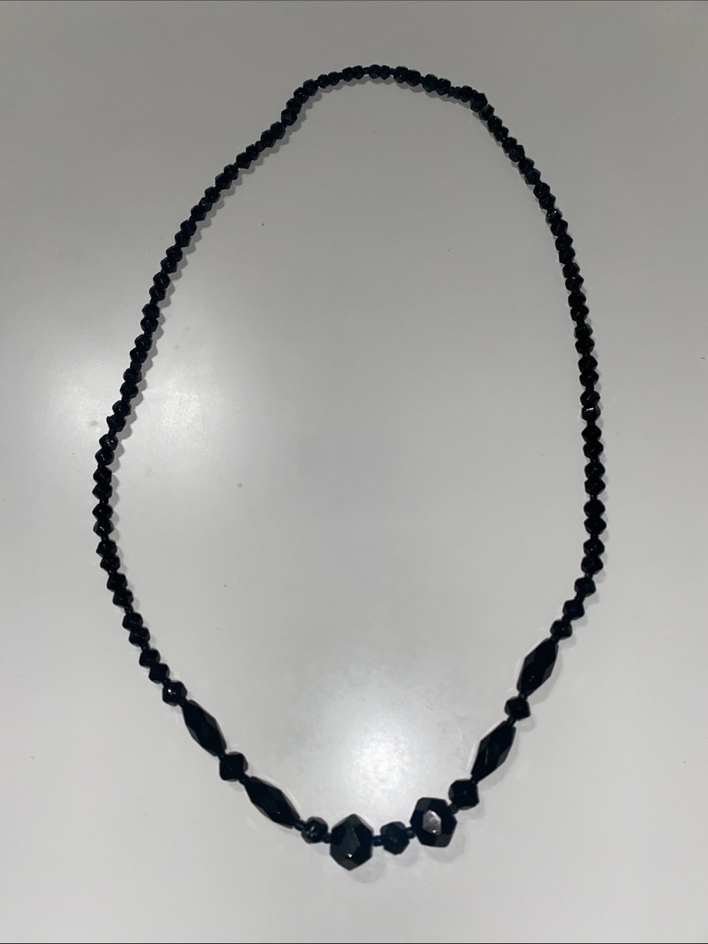 Black Beaded Women's Necklace - Elegant Faceted Design